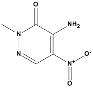 Molecular Structure of 6381-39-1 (3(2H)-Pyridazinone, 4-amino-2-methyl-5-nitro-)